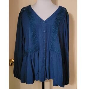 Lane Bryant Blue Blouse